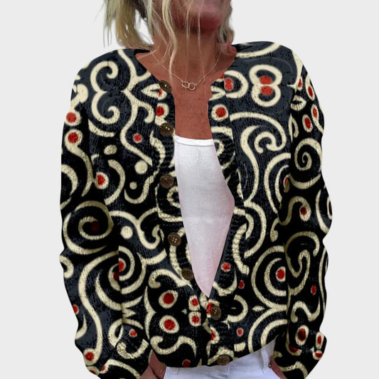 M25-CL001-FSHN-Gabriela™ - Cardigan Floral de Outono