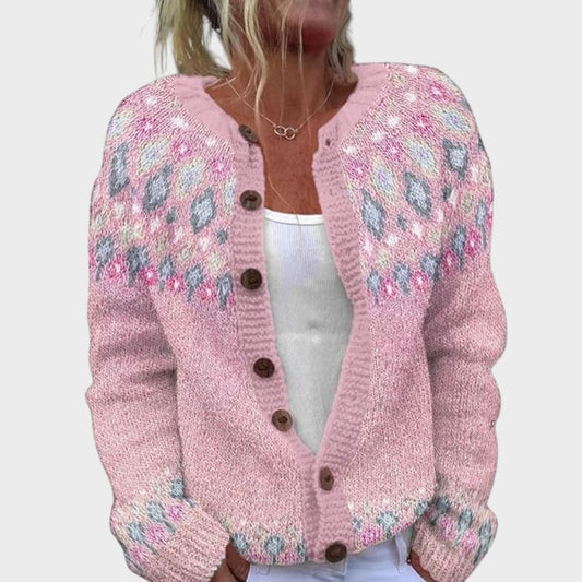 M25-CL001-FSHN-Daniela™ - Cardigan Floral de Outono