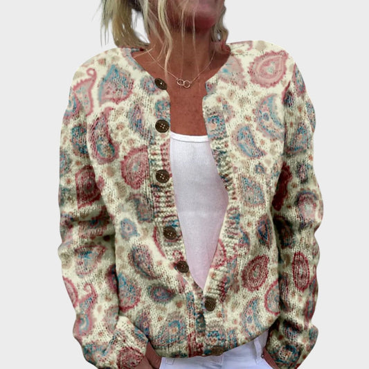 M25-CL001-FSHN-Lara™ - Cardigan Floral de Outono