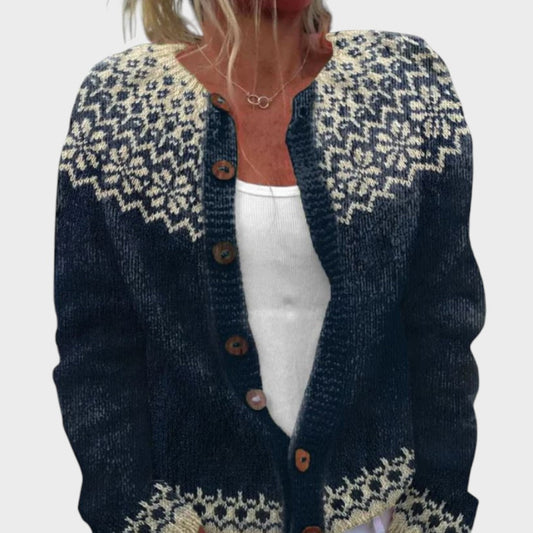 M25-CL001-FSHN-Matilde™ - Cardigan Floral de Outono