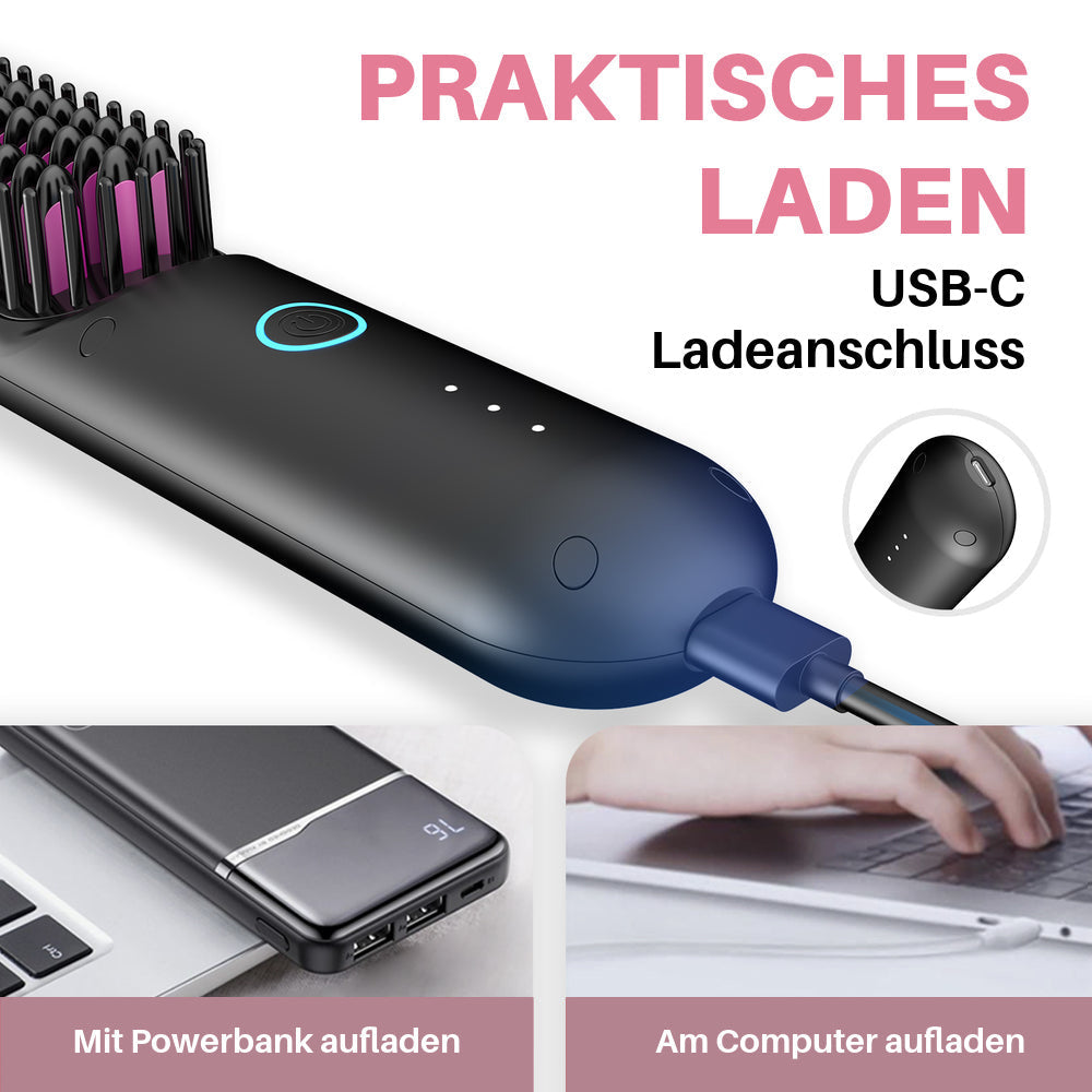 025-004-FSHN- Eleonor™ Tragbare Bürste – Glätten, Locken, Trocknen