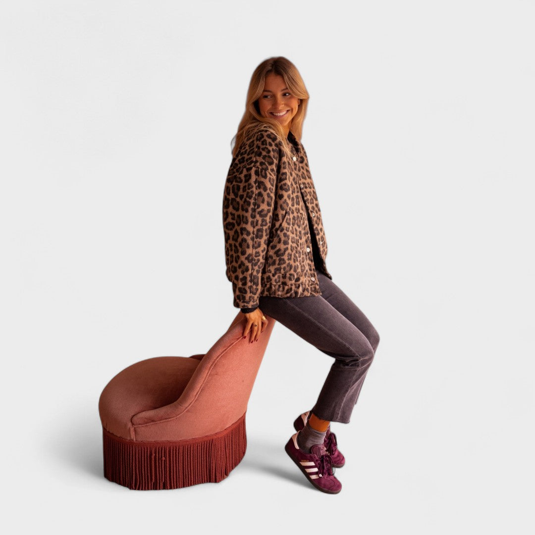 Rosa™ - Casaco moderno com padrão leopardo