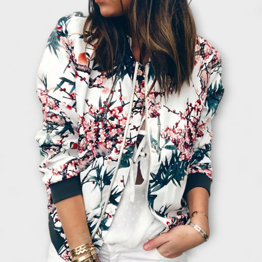 Andreia™ - Casaco bomber elegante com padrão floral