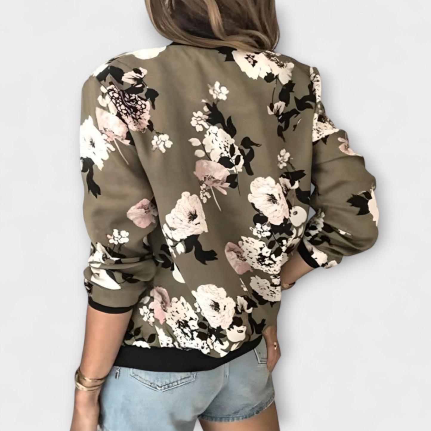 Andreia™ - Casaco bomber elegante com padrão floral