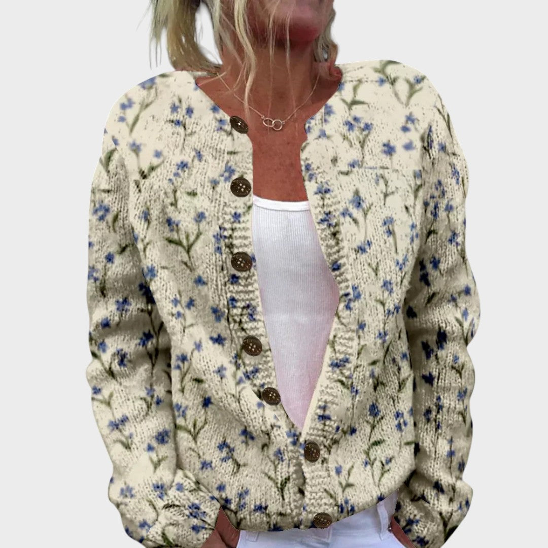 M25-CL001-FSHN-Camila™ - Cardigan Floral de Outono