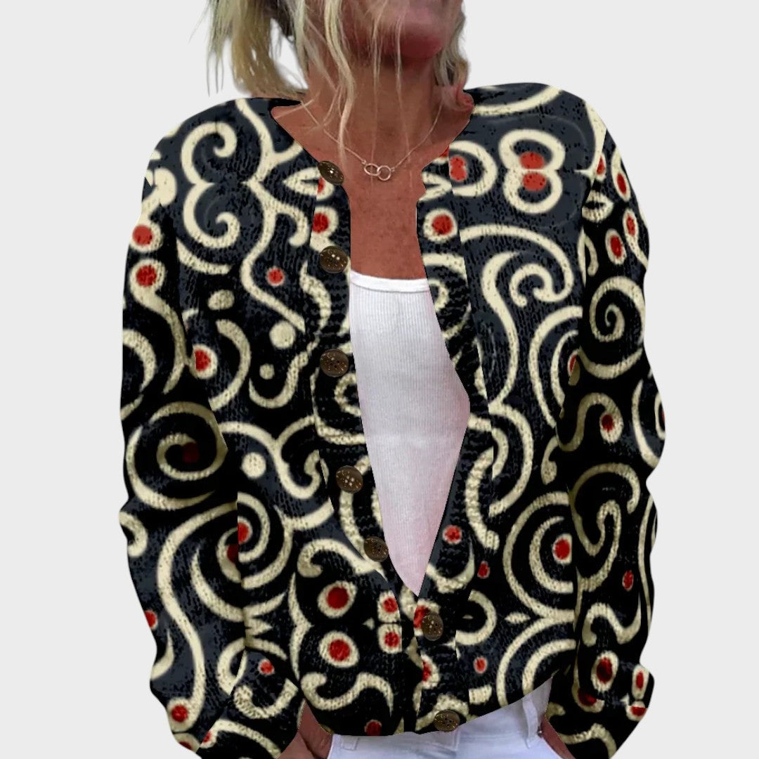 M25-CL001-FSHN-Gabriela™ - Cardigan Floral de Outono