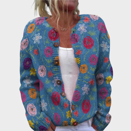 M25-CL001-FSHN-Filipa™ - Cardigan Floral de Outono