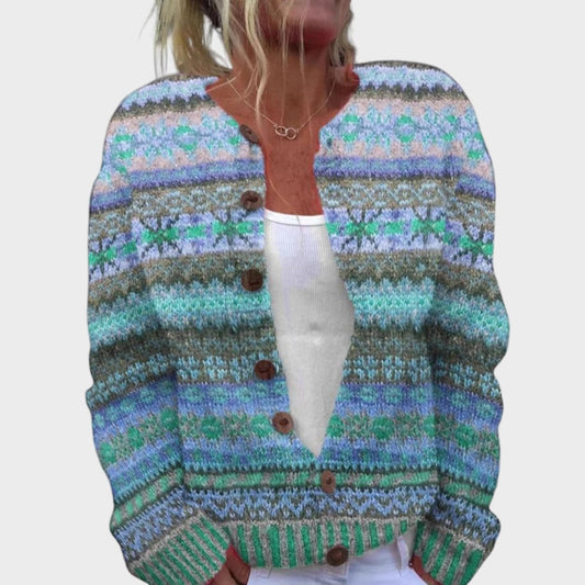 M25-CL001-FSHN-Isabel™ - Cardigan Floral de Outono