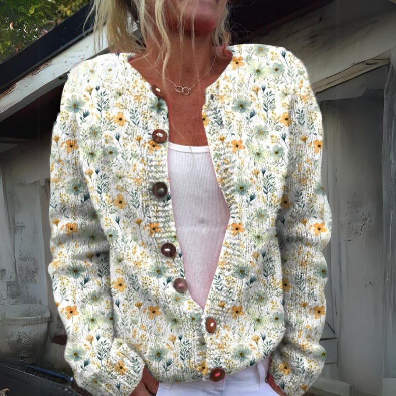 Leilani™ - Warm and Magnificent Cardigan with Floral Pattern