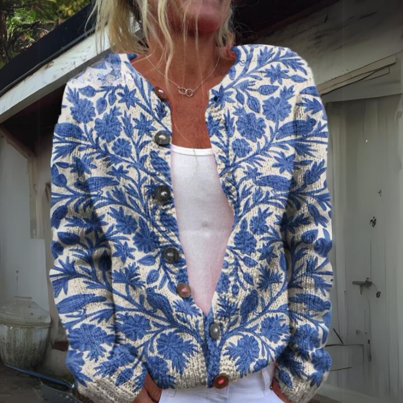 Leilani™ - Warm and Magnificent Cardigan with Floral Pattern