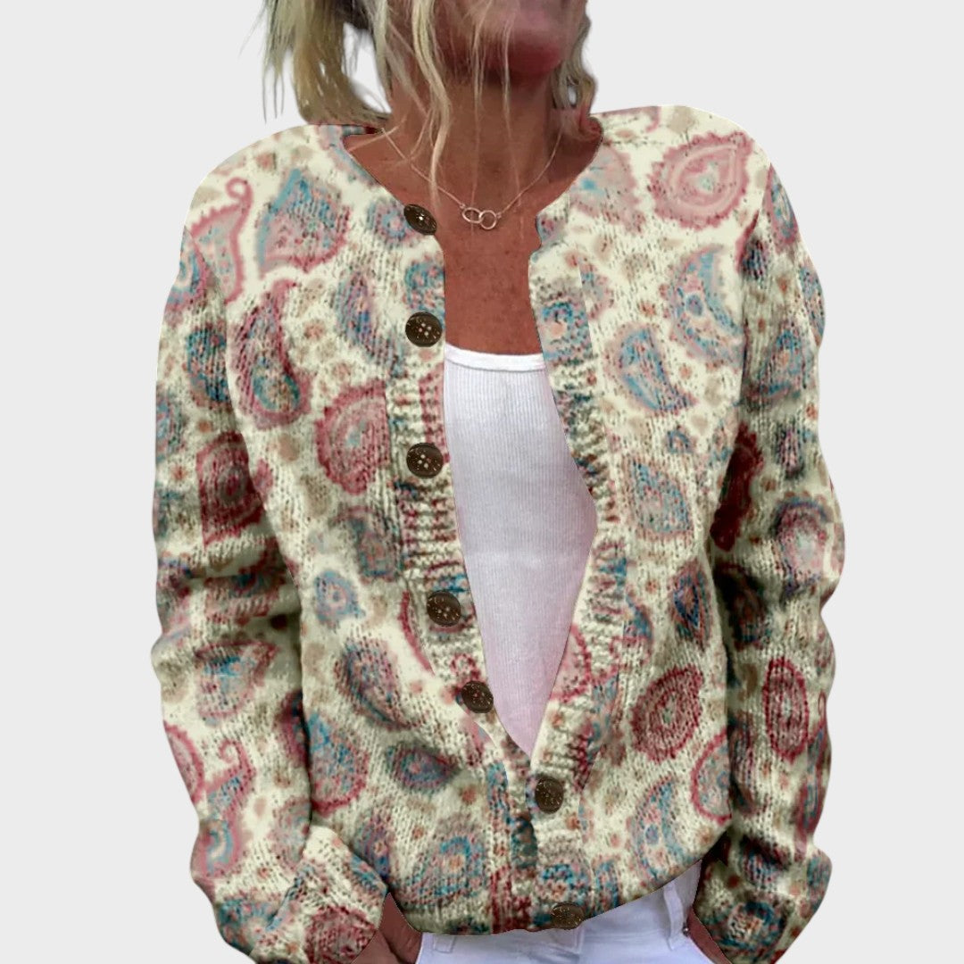 M25-CL001-FSHN-Lara™ - Cardigan Floral de Outono