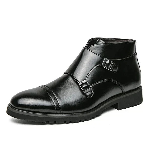 Parker™ | Botas de Dupla Fivela em Couro Sintético